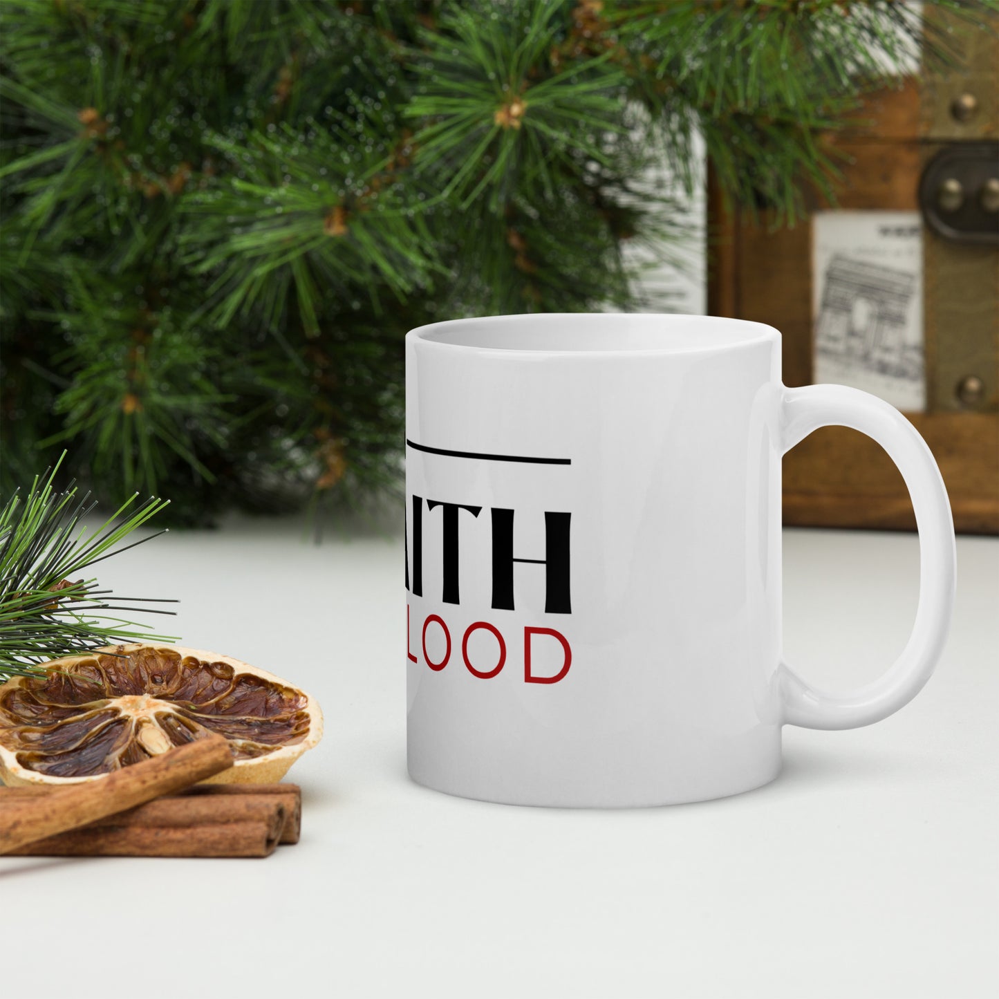 White glossy mug